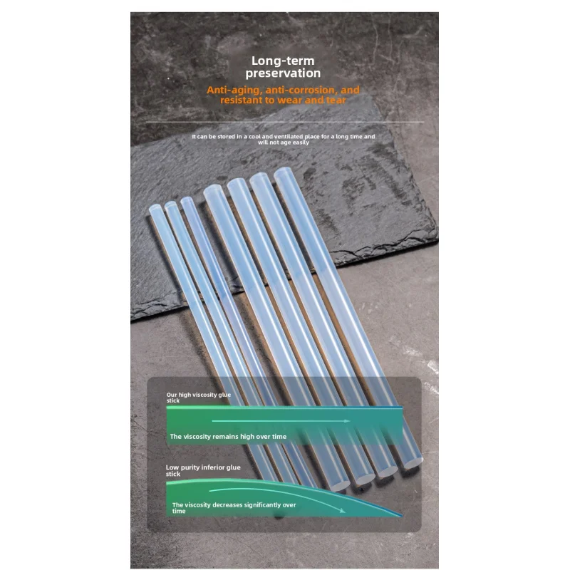 Bastoncini di colla a caldo trasparente ad alta viscosità - EVA, 7mm x 15mm in blocco