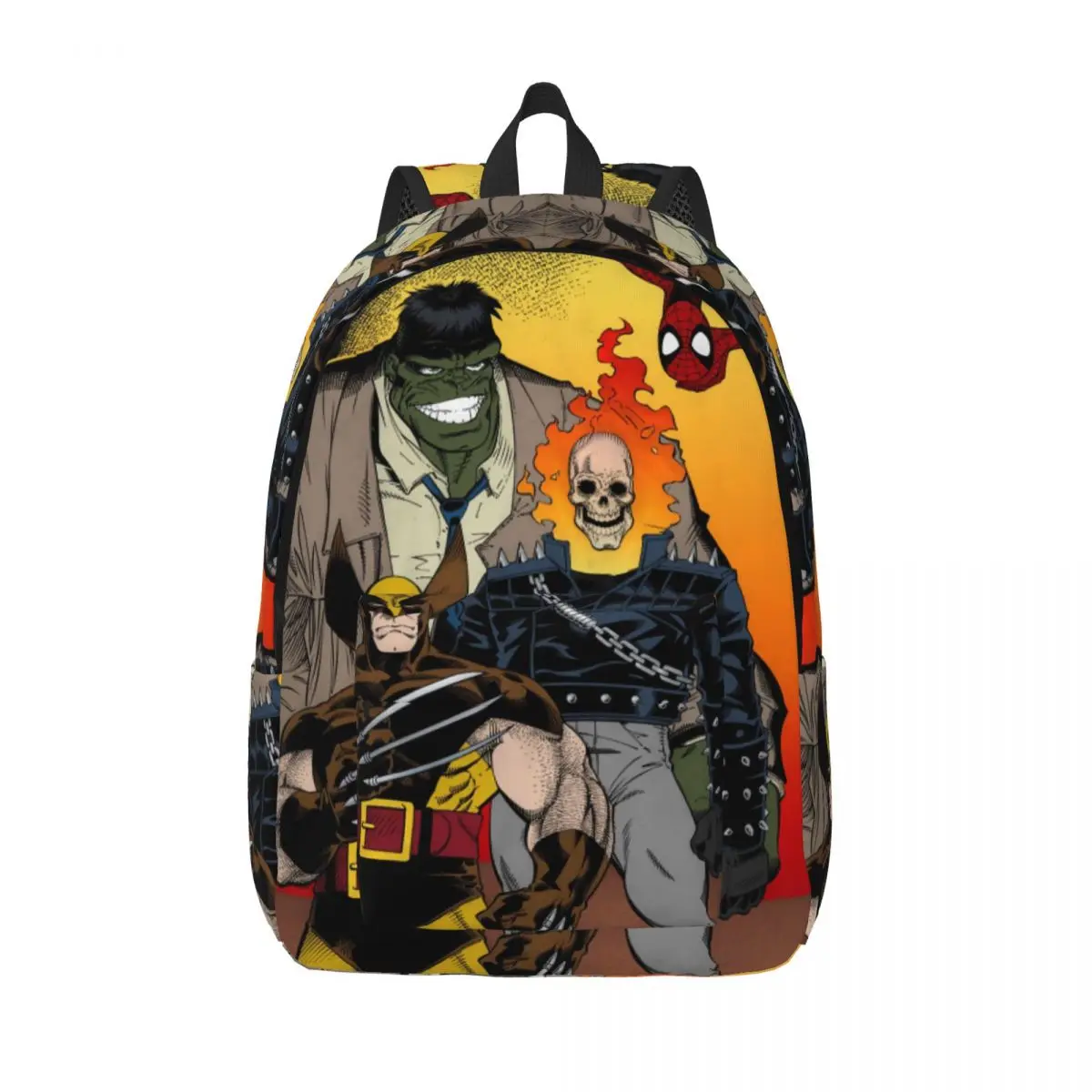 Custom Ghost Rider And Spiderman Laptop Backpack Men Women Casual Bookbag for School College Student Bag