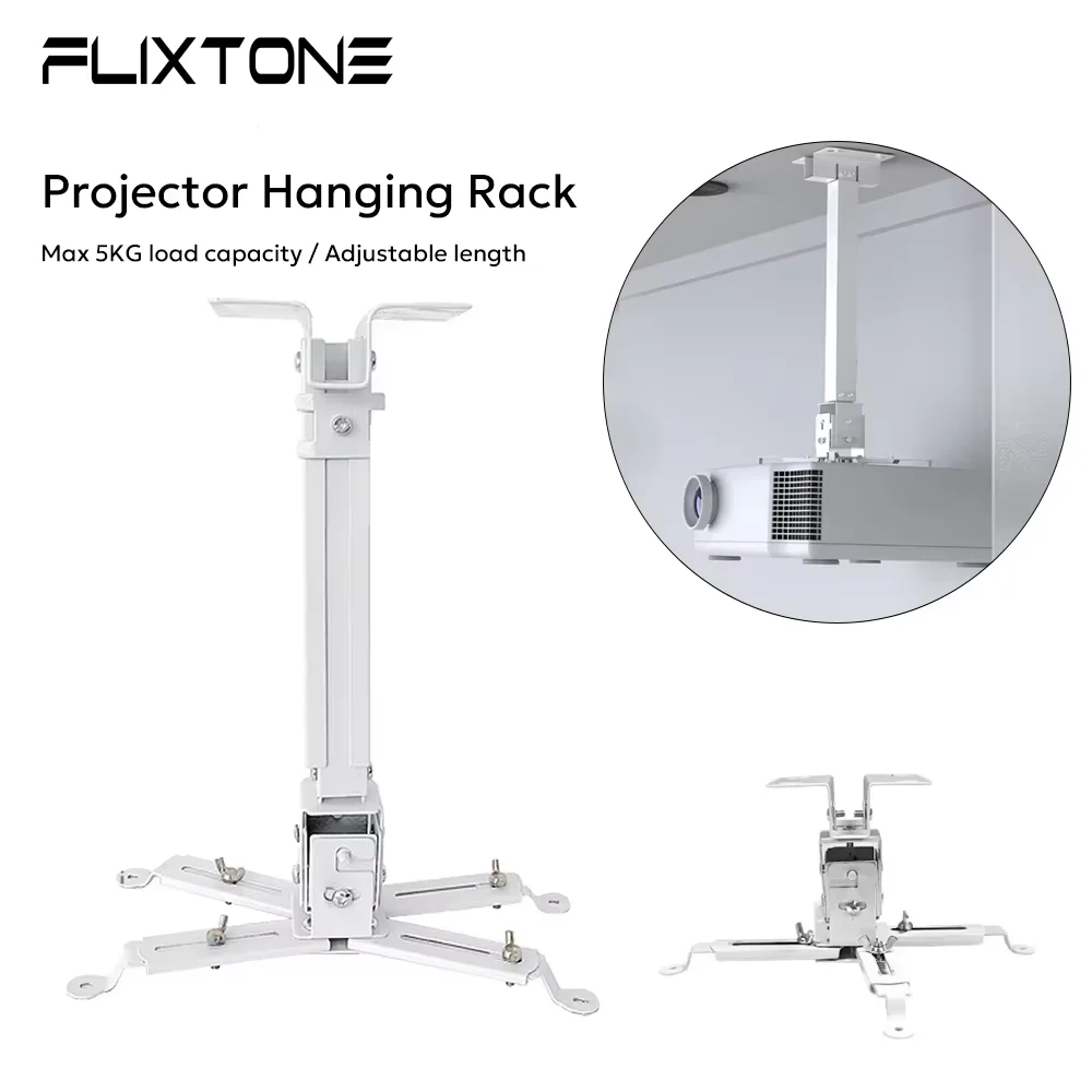 FlixTone D10S / D9W Ultra Adjustable Projector Ceiling Mount, Four-Claw Wall/Ceiling Bracket, Universal Projector Mount