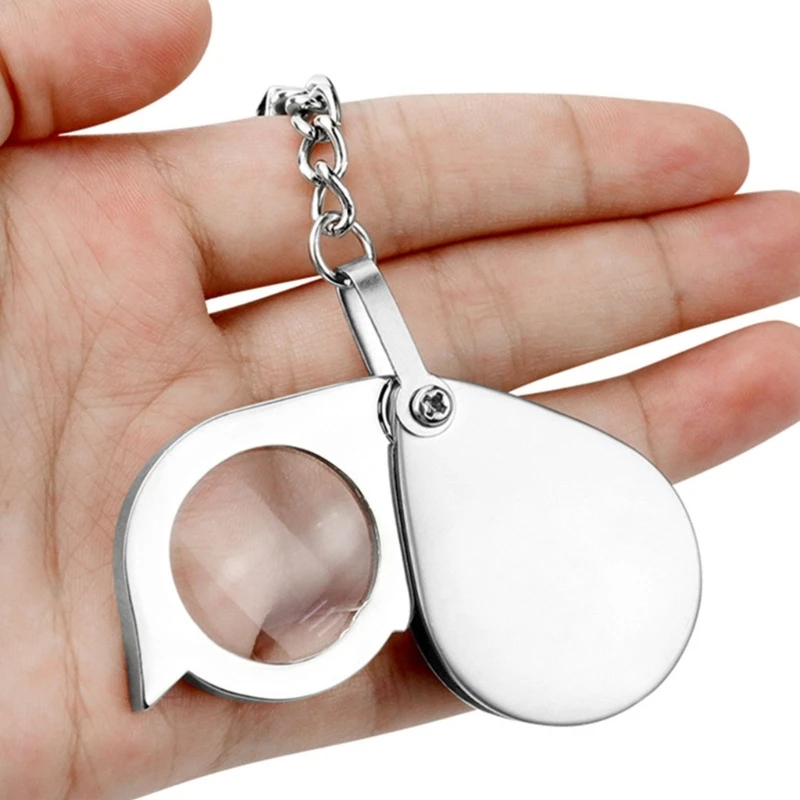 Keychains Magnifier with 20X Enlargement, Metal Constructions Loupes for Small Text and Fine Detail Inspection Tool