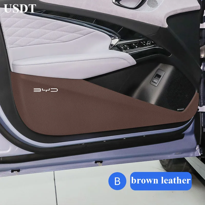 4 szt. Naklejki ochronne na drzwi samochodu, panel anty-zadrapaniowy do BYD Seal Atto 4 EV 2022 2023 2024 2025, naklejka z włókna węglowego, ochrona przed zabrudzeniami drzwi