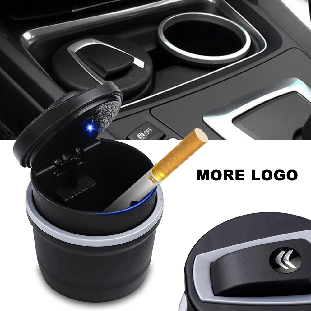 Cinzeiro do carro portátil com luz LED, cigarro, copo retardador de chamas, Citroen C1, C2, C3, Grand C4, Picasso C4L, VTS, C-ELYSEE