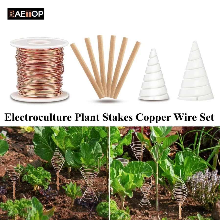 

Pure Copper Wire with Fibonacci Coil Winding Jig for Electroculture Gardening, Growing Garden Plants and Vegetables, 20m, 65 ft