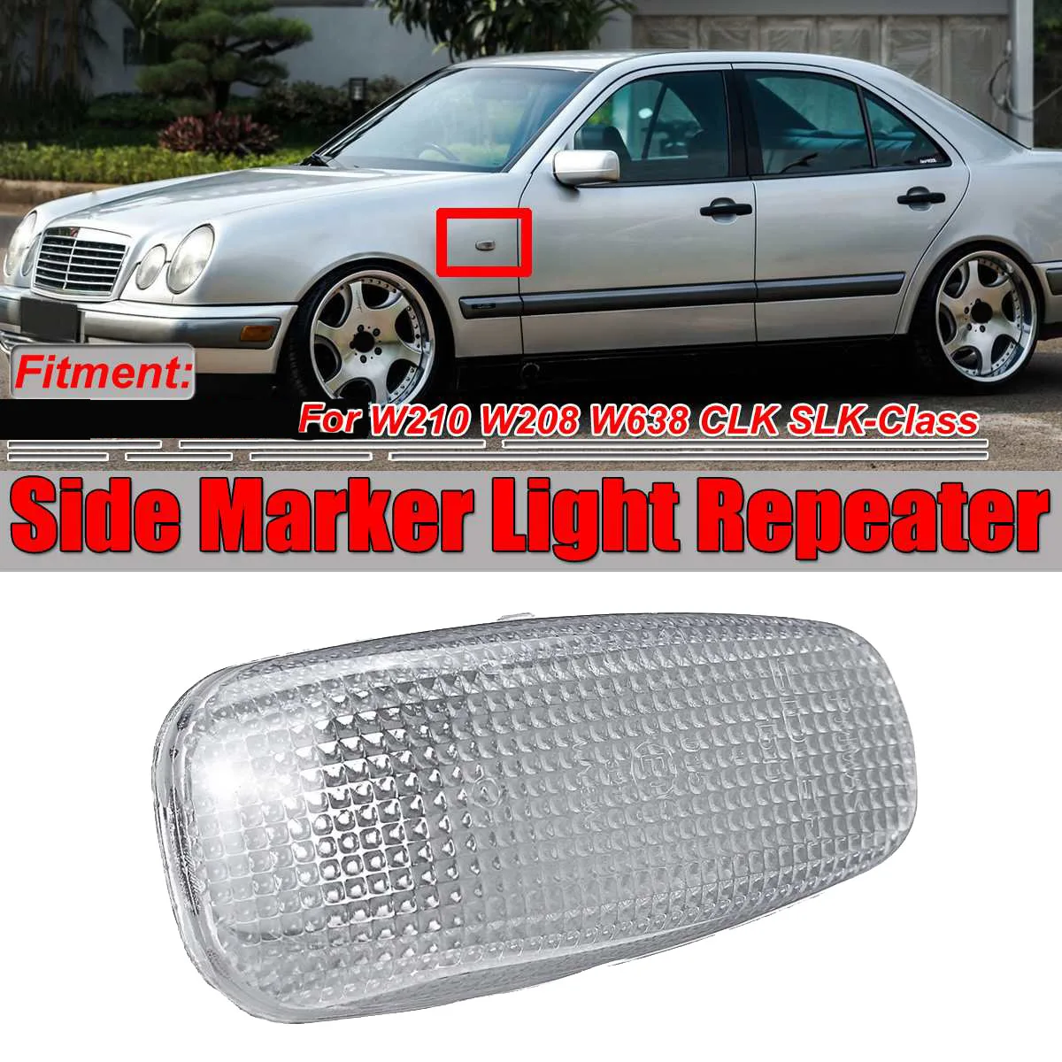 1Pcs Car Side Marker Light Lamp Repeater Light Indicator for Mercedes Benz W210 W208 W638 CLK SLK 2108200921