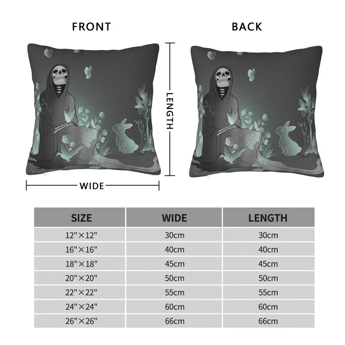 Never Lost Grim Reaper Pillowcase Polyester Linen Velvet Creative Zip Decor Bed Cushion Case