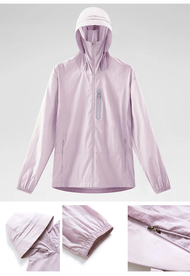 LNGXO Damen- und Herrenjacke, wasserdicht, UV-Schutz, Windjacke, Camping, Klettern, Trekking, Wanderjacke, Unisex, schnell trocknend, Sonnenschutzmantel – Detail 18
