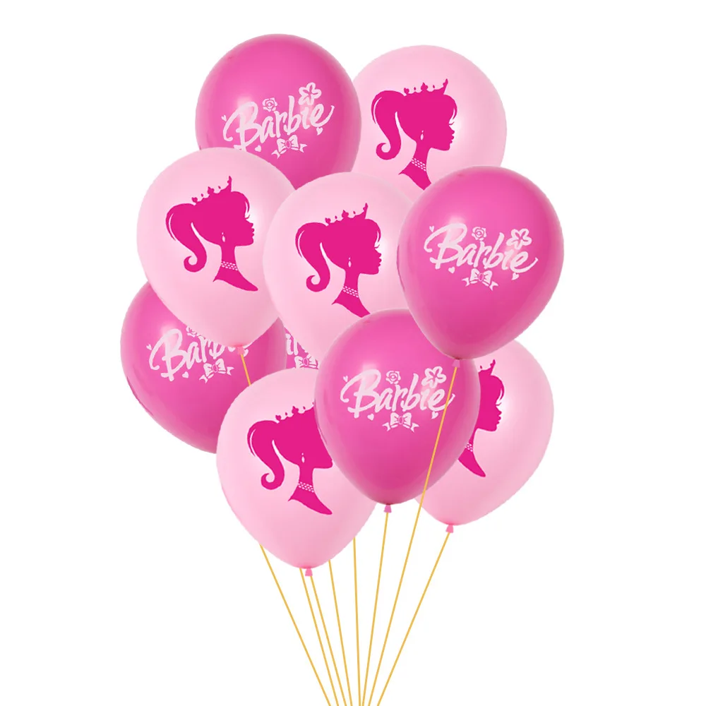 Set di palloncini Barbie rosa da 16 pezzi fornitura di decorazioni per feste di buon compleanno per bambini carini