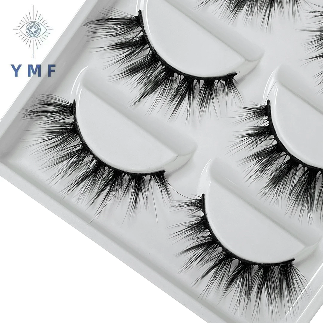 5 Pairs  New Long Thick Curly Chemical Fiber False Eyelashes Soft European and American Eyelashes