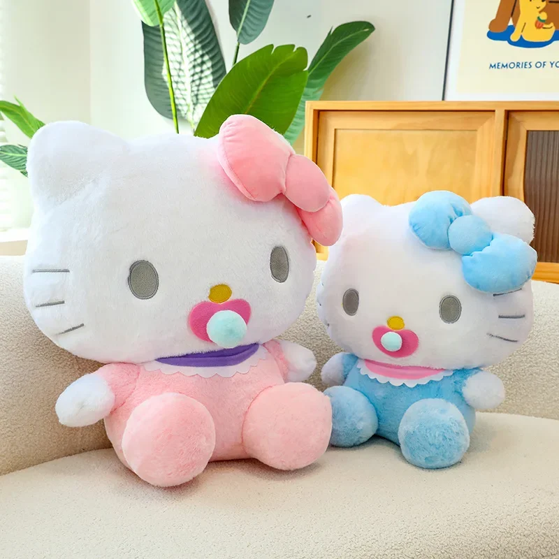 Sanrio Cartoon Pacifier KT Doll Accompanies Children To Sleep Plush Toy Bed Pillow Children's Birthday Christmas Surprise Gift