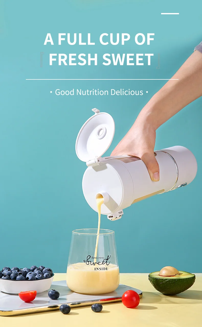 Portable multifunctional 2-in-1 (juice, baby food, crushed ice, blender with its own cup), 12-blade set quickly meets your needs