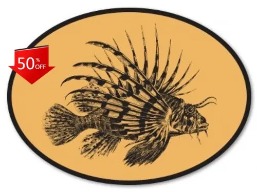 

Lionfish Orange Oval Retro Camper Van Walls Laptop Window Decoration Unique Trendy