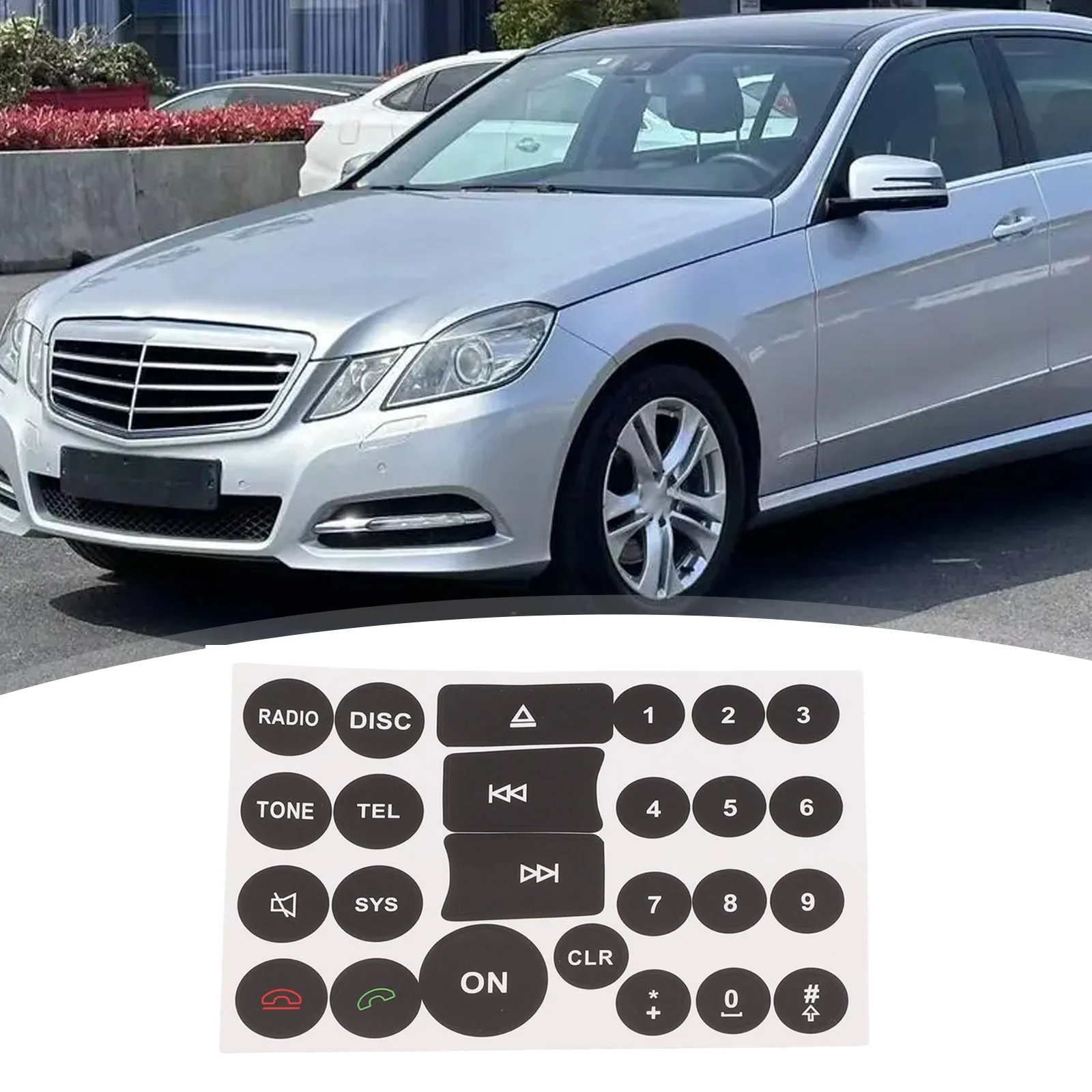 Audio Button Repair Decal Sticker for Mercedes-Benz C E GLK W Class 2007-2014 Vinyl Overlay for Radio Panel Restoration