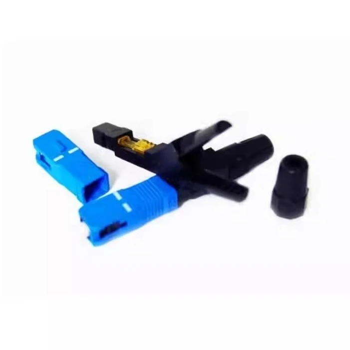 FTTH Embedded SC Fiber Optic Cold Splice Drop Cable Fiber Optic Quick Connector, Telecom Grade, 100 Pieces Per Pack