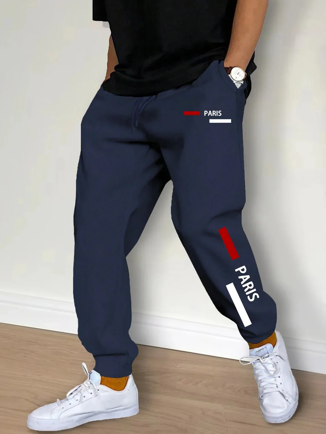Nieuw in Heren Joggingbroek Parijs Gedrukt Hot Sales Sportbroek Fitness Joggerbroek Dagelijks Casual Oefening Mannelijke Broek Herfst Winte