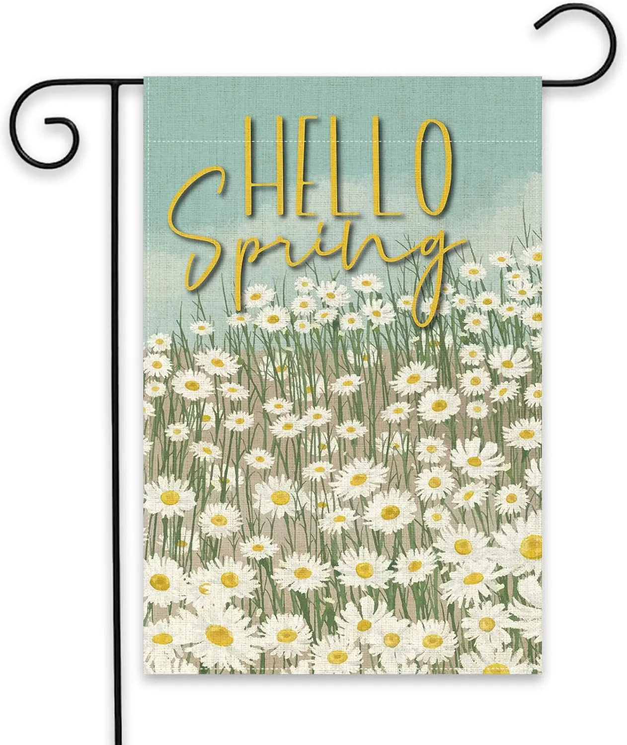 Hello Spring Garden Flag 12.5 x 18 in, Daisy Floral Spring Garden Flags for Outside, Double Sided Outdoor Garden Flag for Ya jjp
