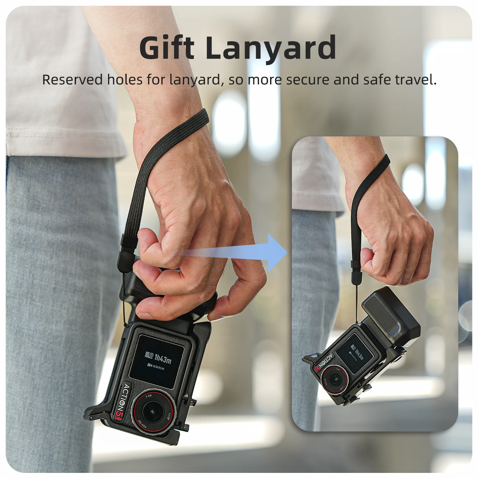 

Кронштейн для ручки уличной камеры для DJI Action 5 Pro/4/3, держатель для уличной ручки камеры с защитой от царапин и аксессуары для быстросъемного крепления