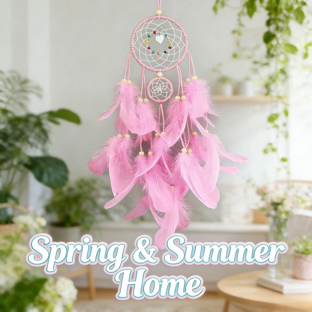 1 Pc Handmade Boho Dream Catcher Dream Catcher with Feather, Wall Art, Bedroom Decor, Glow in The Dark, gift Idea,