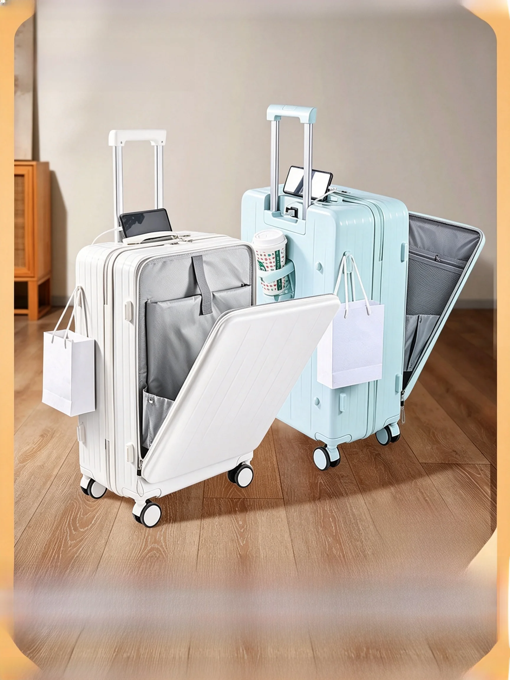 valise-de-voyage-a-ouverture-frontale-bagage-cabine-anti-chute-avec-serrure-a-code-24-et-26-pouces-elegante-en-materiau-pc-abs-a-roulettes-simples