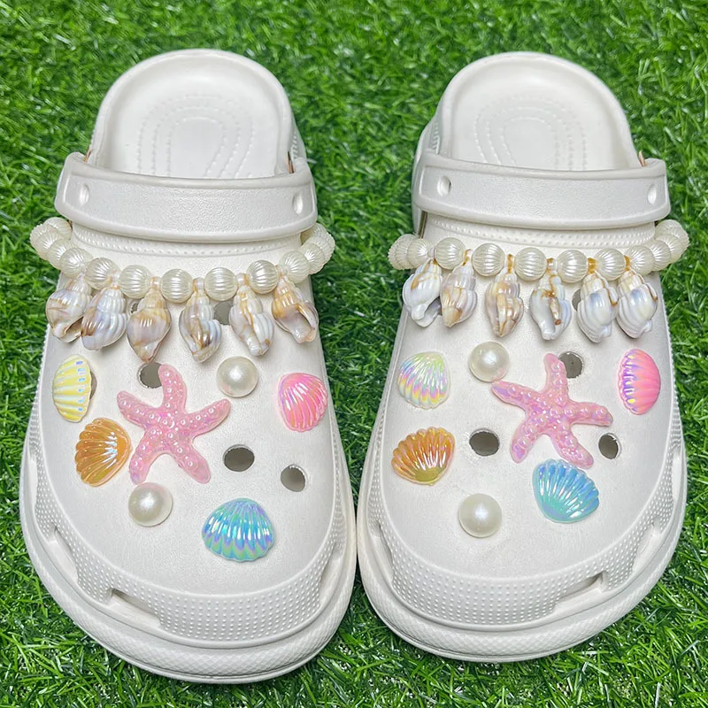 

Shell and Starfish Series Charms for Crocs Beautiful Footwear Decoration DIY Ins Popular Adornment for Clogs Sandals Accessories