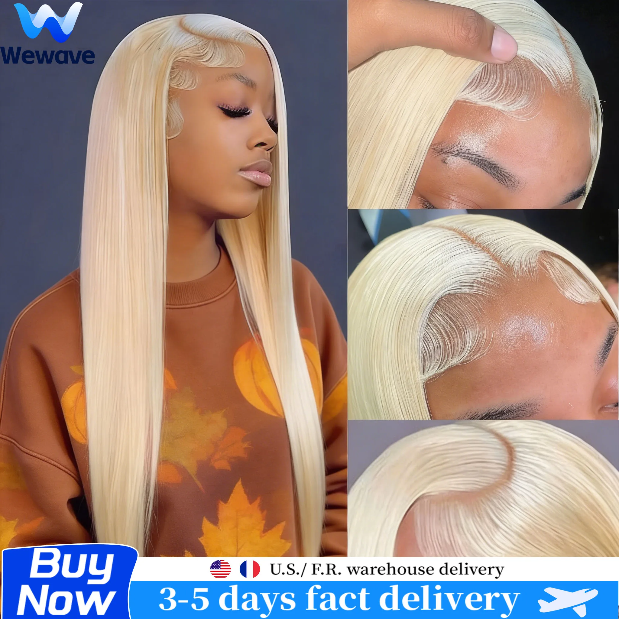 

Wewave Прямые парики из натуральных волос, блонд, 613 HD Lace, 13x6, 200% плотность, бразильские волосы, флеш-распродажа