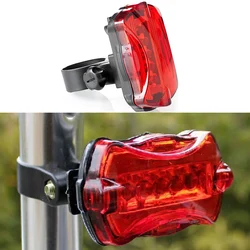 1PC Bicycle Taillight 5 LED Bike Front Rear Light Mountain Riding MTB Night Safety Cycling Red Warning Lamps Use 2*AAA Batteries