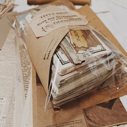 Hand Account Decoration Stickers Autumn Farewell Ticket Retro Hand Account Stickers Stick-free Hand Account Materials