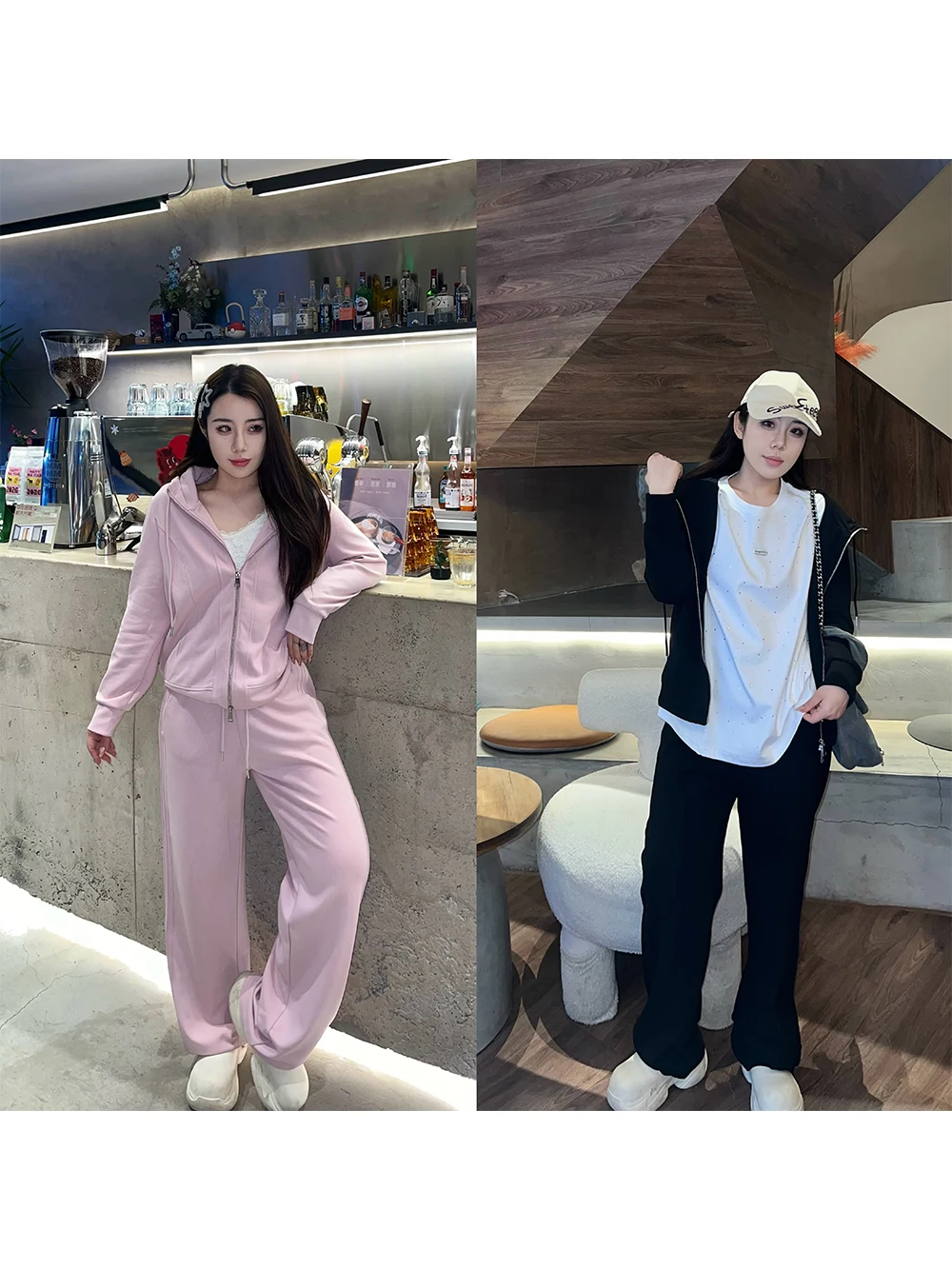 

plus Size Comfortable Casual Korean Sle Women's Faion Set Long Pants Spor Loose Fit Spring Season round Ne High Waist