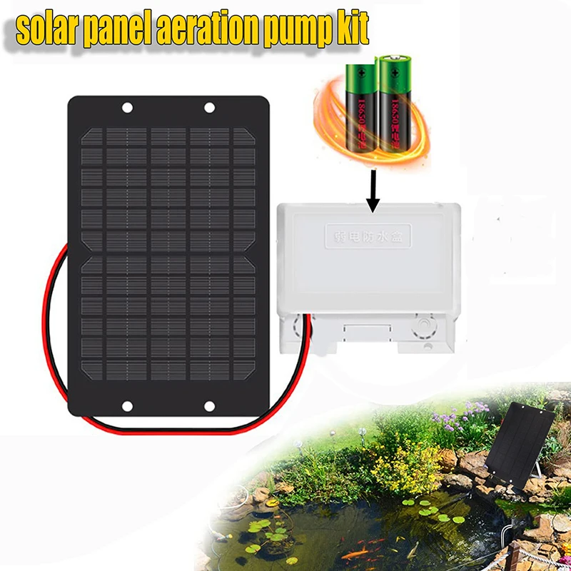 Low Noise Solar Powered Oxygenator Water Oxygen Pump Pond Aerator Aquarium Air Pump Solar Panel Water Pump Garden Decor