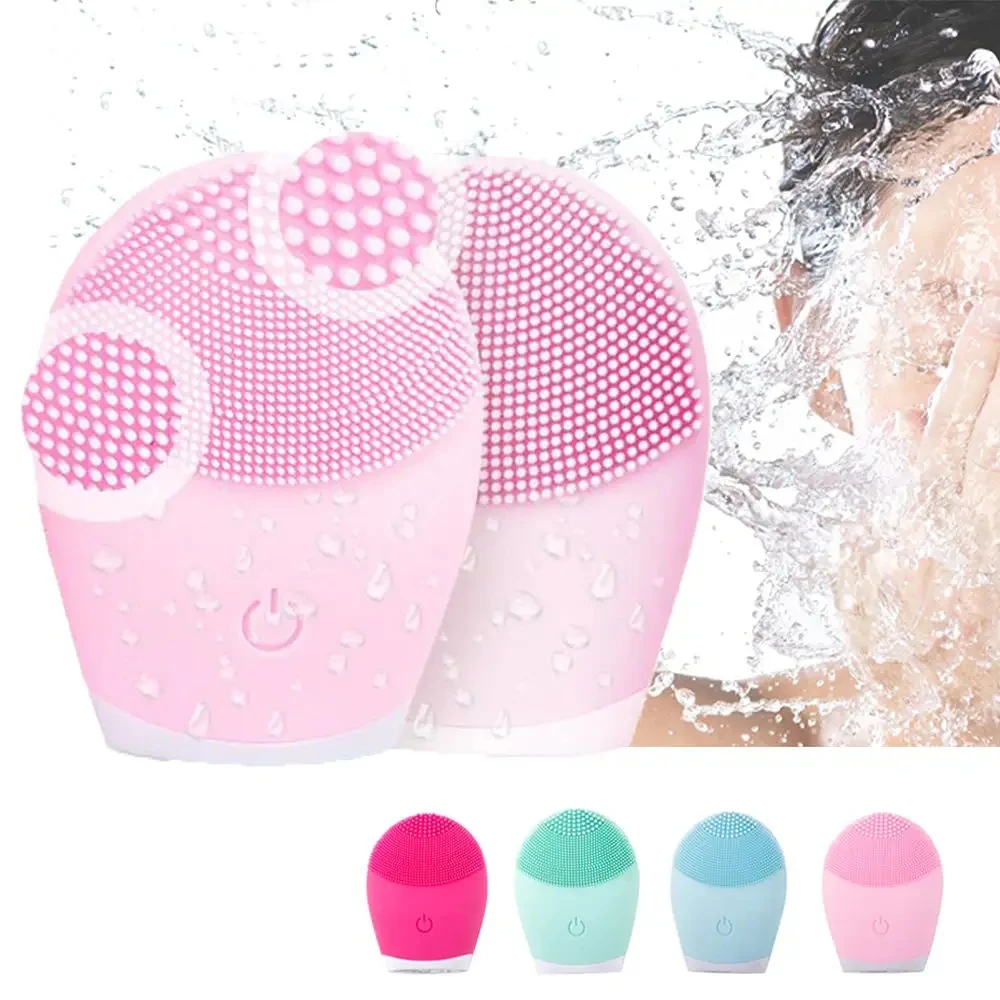 Electric Silicone Facial Cleanser Massager Skincare Massage Tool Beauty Machine Vibration Cleaning Of Pores Self Provided Batter