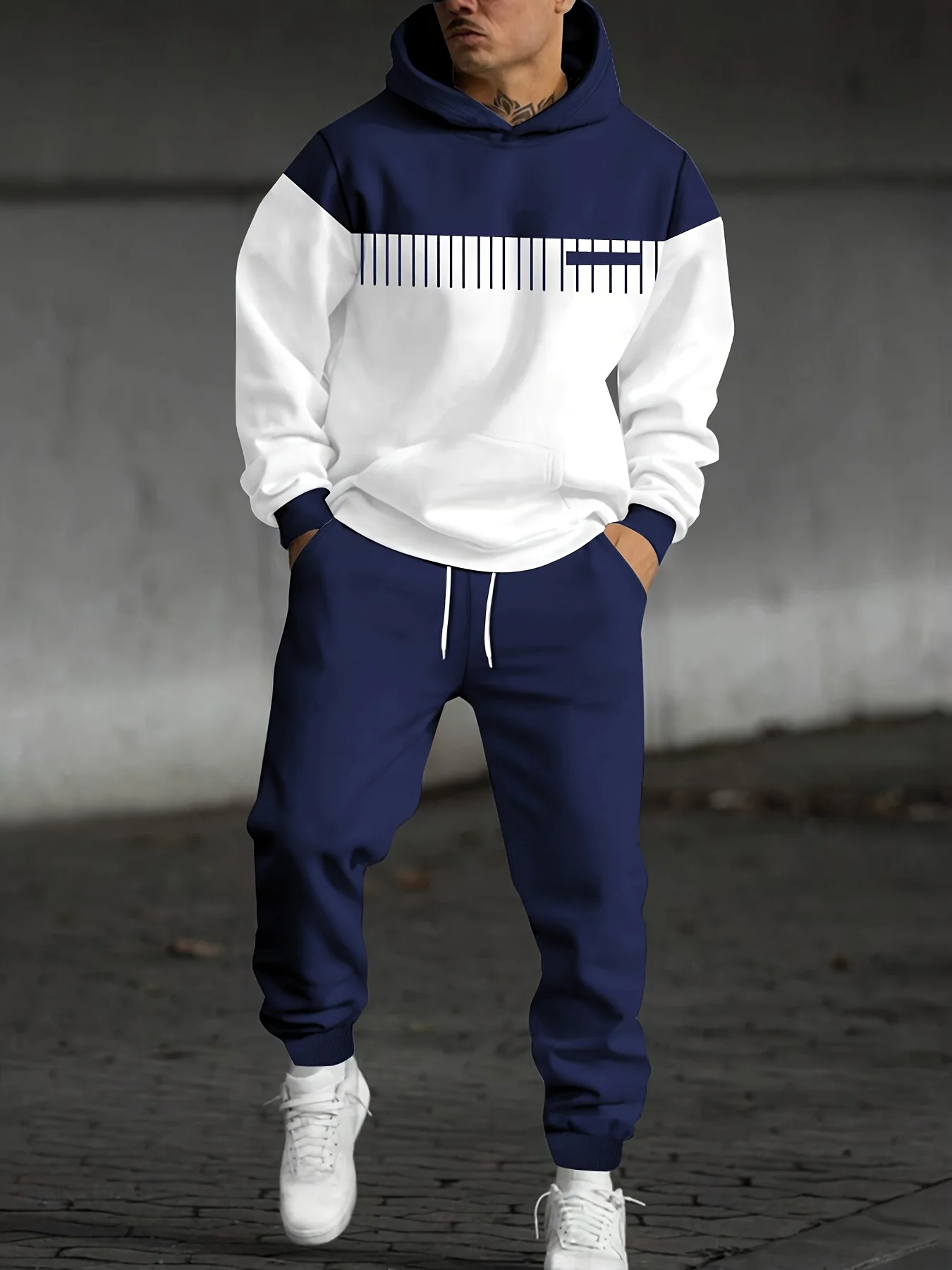 مجموعة القلنسوة الرجالية الجديدة لربيع وخريف 2025 عبارة عن مجموعة ملابس الشارع المطبوعة ثلاثية الأبعاد غير الرسمية والعصرية