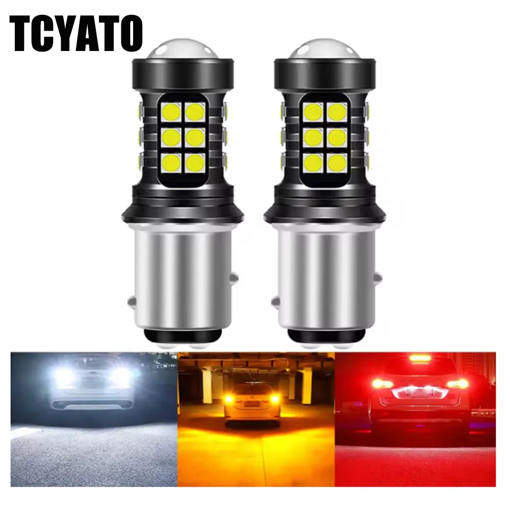

2X P21W led 1156 T20 W21/5W 7443 P21/5W 1800LM W21W Car Bulb 7440 BA15S BAY15D PY21W Auto DRL Light White 1157 LED Brake Light