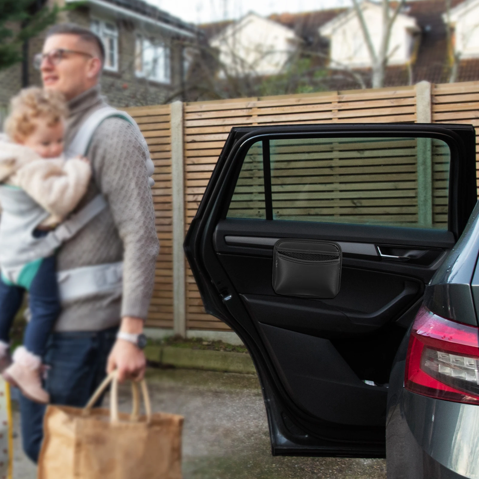 

Car Seat Side Storage Bag Multifunctional Organizer Phone Keys Coins Holder Stylish PU Material Space Saving Interior Tidy