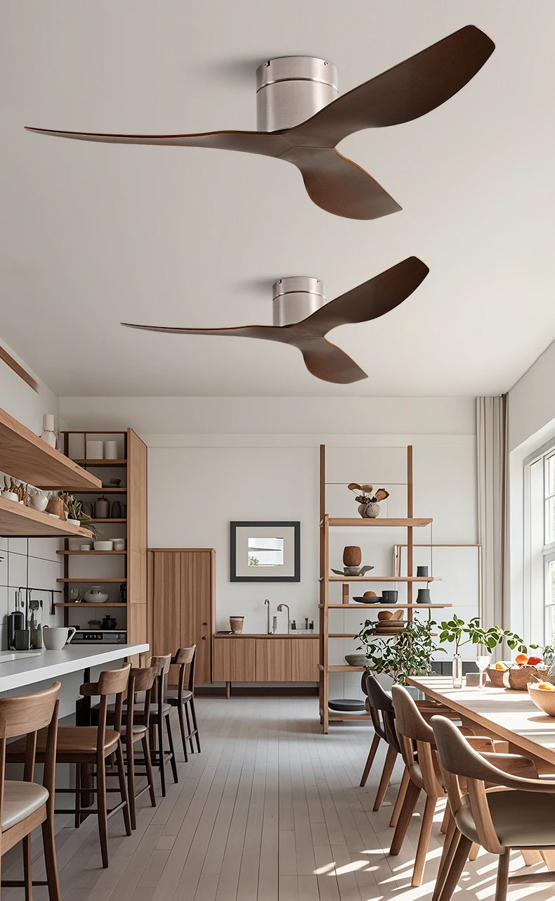 45/52 Inch Industrial Retro Ceiling Fan with LED Light and Remote Control, 6 Speed Silent Ceiling Fans No Light for Home & Offic
