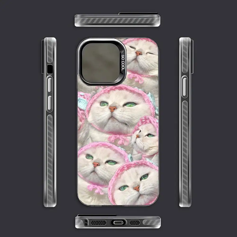 Fun cat pattern design mobile phone case suitable for iPhone 17 16 15 14 13 12 11 Pro/ Max /Plus anti-fall and shockproof