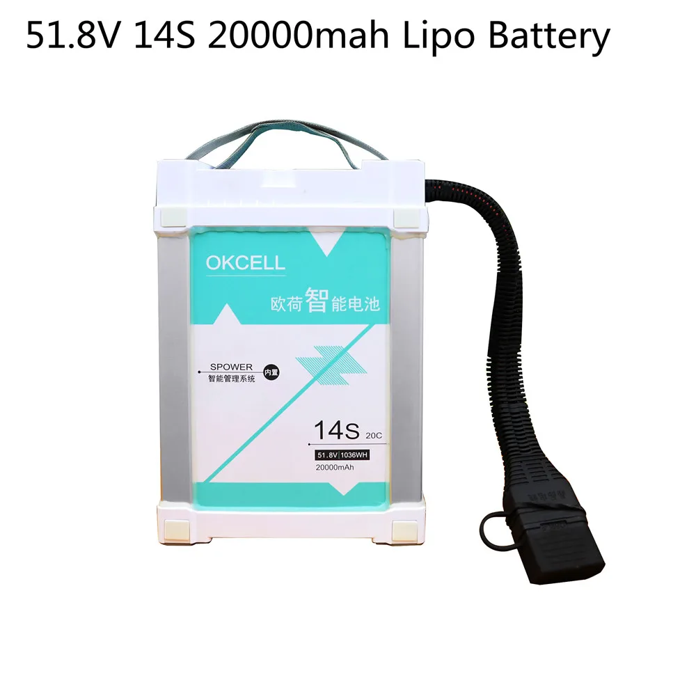 

Original OKCELL 51.8V 14S 20000mah Battery for agriculture drone Aircraft model agricultural plant protection spraying aircraft