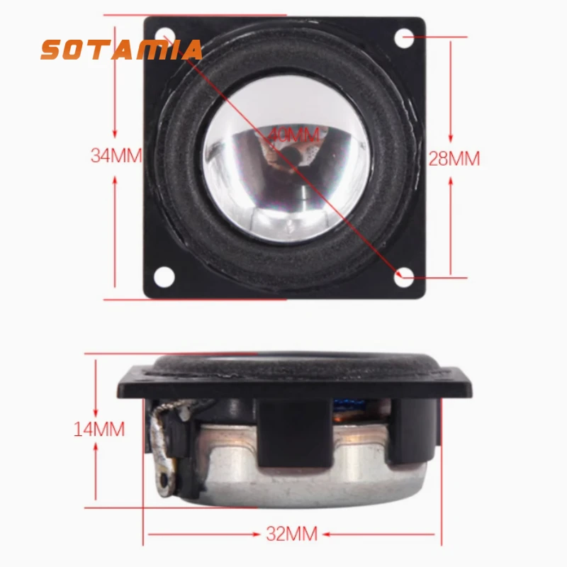 

SOTAMIA 2 шт. 1,25-дюймовый твитер 16 Ом 1 Вт с алюминиевым основанием, мощный магнитный динамик, ультратонкий динамик для карт, модификация твитера «сделай сам»