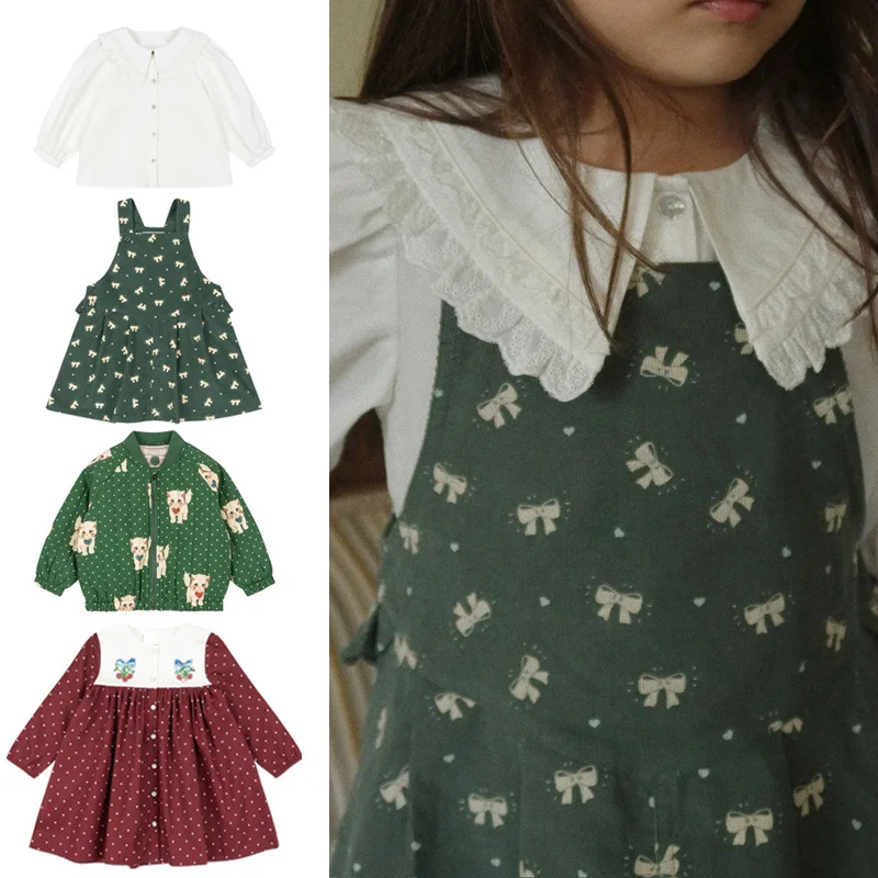 

PER-SALE 2025 KS Winter Autumn Baby Girls Dress Print Kids Long Sleeves Sets Girls Shirts for Children Clothes Fashion Sets
