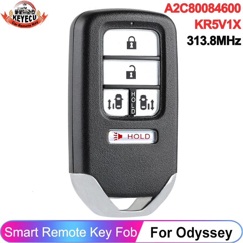 

KEYECU 5 Button Smart Remote Car Key ​For Honda Odyssey 2014 2015 2016 2017 2018 Fob 313.8MHz FCC ID: KR5V1X A2C80084600