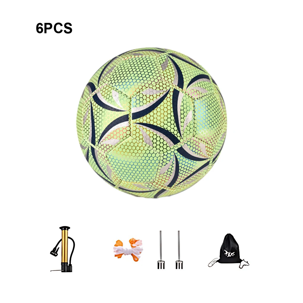 

PU Standard Size Luminous Football Illuminate Skills On Field Wide Application Football Training hexagon Size 4