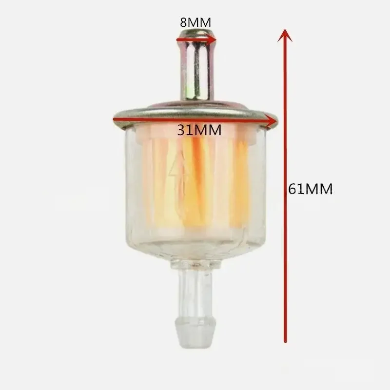 2/10 pièces de filtres à carburant universels de 8 mm pour voitures, scooters, camping-car ; Accessoire de conduite de gaz durable pour vélos et outils de jardin