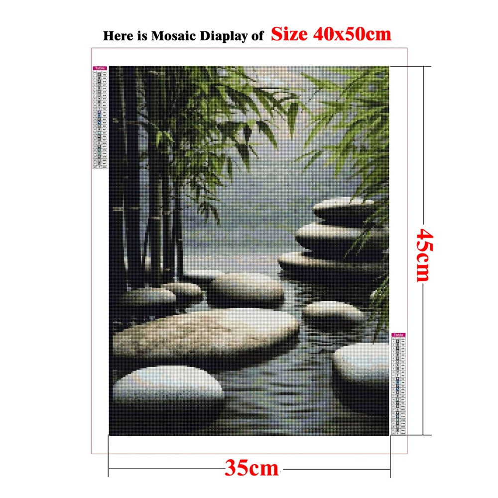 Zen Tree and Stone Stack Poster Diamond Painting Kits Meditation Room Decor Balancing Stones Art Beach Stone Wall Sticker