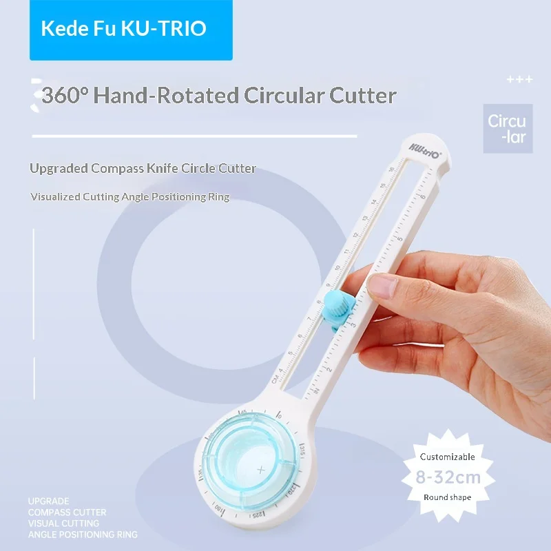DIY Circle Cutter, Plastic Manual Rotating Compass Cutter, Round Cutting Tool