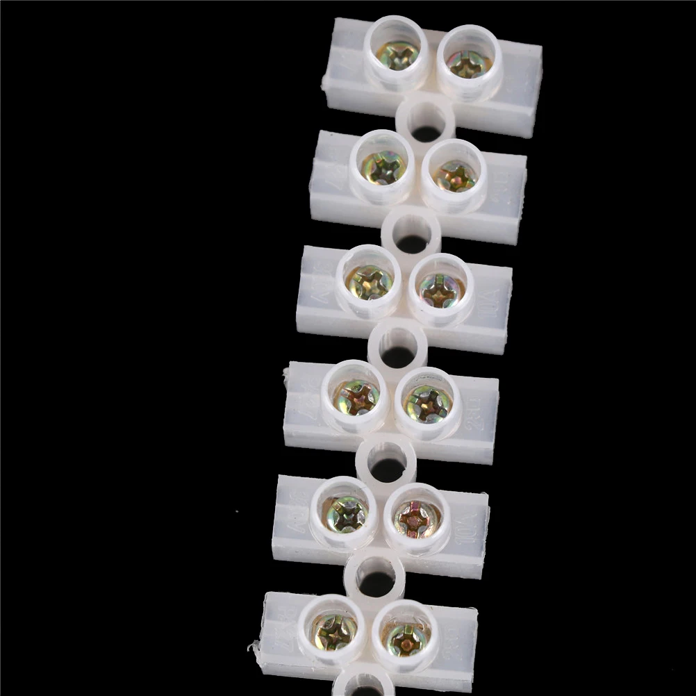 موصل سلك كتلة من البلاستيك ، 10A ، صف مزدوج ، 12 وظيفة ، محطة لولبية ، موصل كابل ، شريط حاجز كهربائي #6