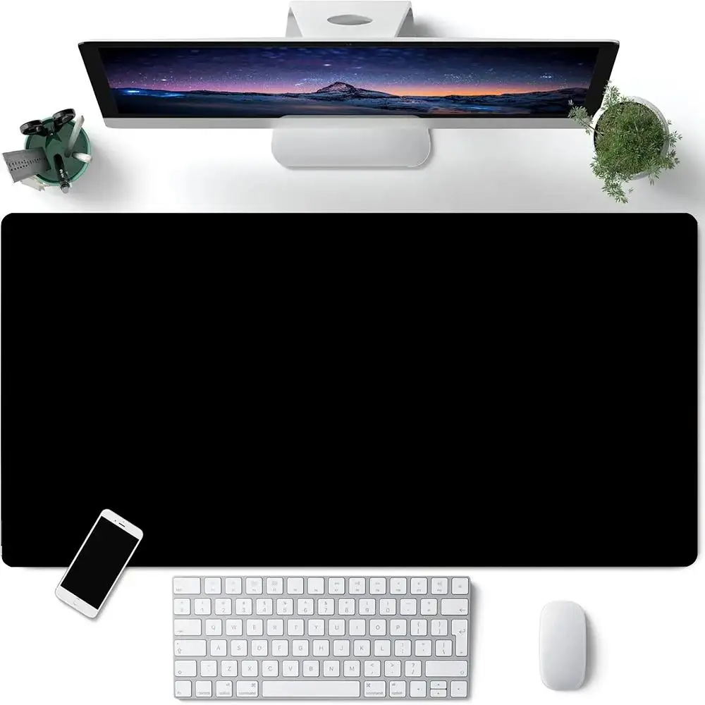 

Computer Laptop Mouse Pad Office Women Large black Minimalist Desk Mat Girl Xxl Gaming Mousepad Rubber Bottom Anti-Slip 100x50cm