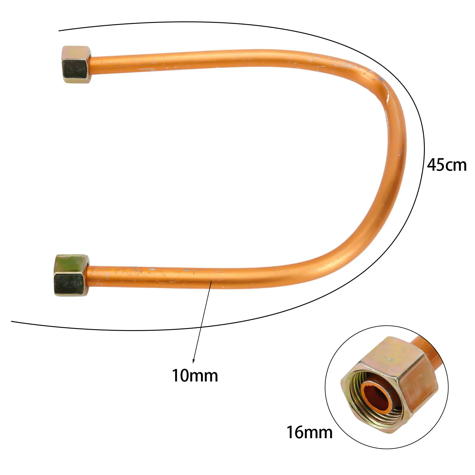 Sturdy Aluminum Air Compressor Exhaust Tube Replacement, Hex Nut Design, Easy Installation, Copper Tone Finish