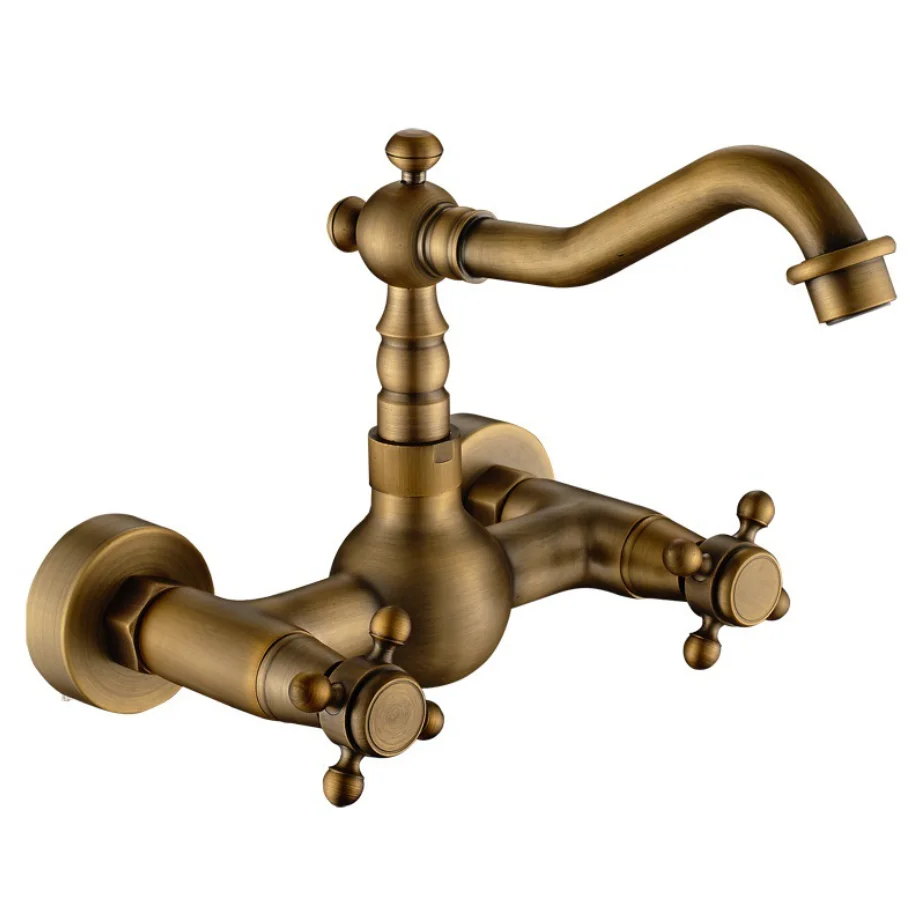 Luxury Europe style antique Basin Kitchen Sink Mixer Tap Swivel Faucet retro Bronze Fashion Style Wall Mounted