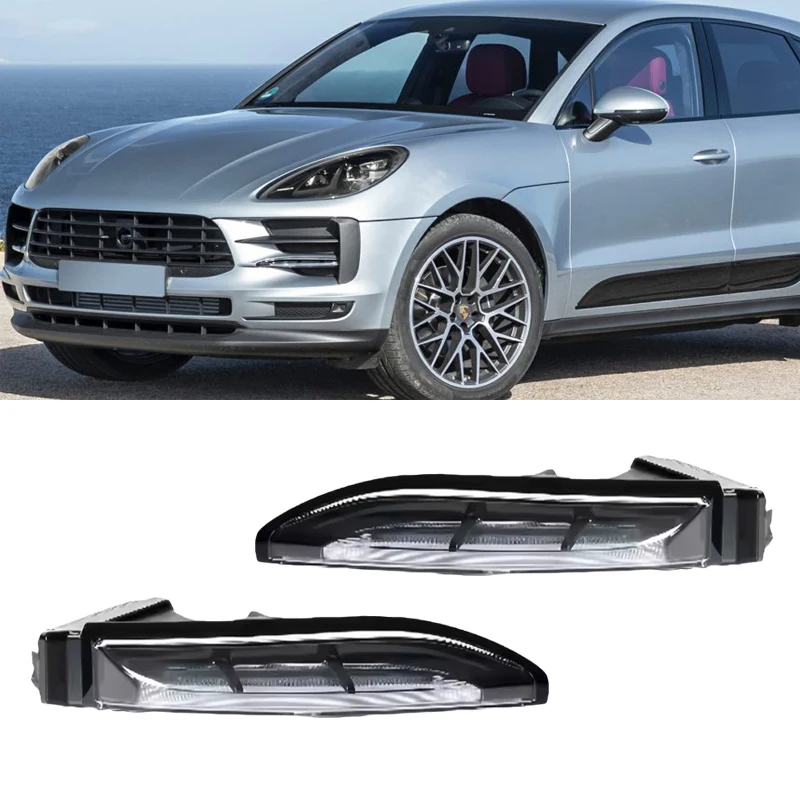 

For Porsche Macan 2019 2020 95B631081H 95B631082H LED Front Daytime Running Light Fog Lamp Turn Signal Light Car Accessories