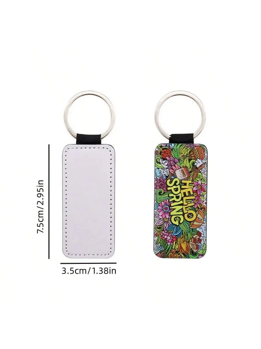 Personalisierter PU-Leder Schlüsselanhänger mit Individueller Gravur, Rucksackanhänger, Dekorationen, Rechteckiger Taschenanhänger, Hochzeitsgeschenke, Familienandenken – Detail 6