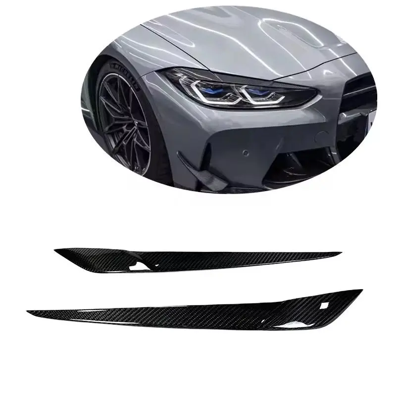 

Сухое углеродное волокно для BMW G80 M3 G82 G83 M4 G22 G23 G26 i4 Автомобильное веко, передняя фара, крышка для бровей, накладка на крышку, комплект кузова
