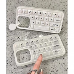 Compatible for Iphone 16 13 11 Case IPhone 15 11 13 12 14 16 Pro Max Simple Decompression Transparent Keyboard Style Soft Case